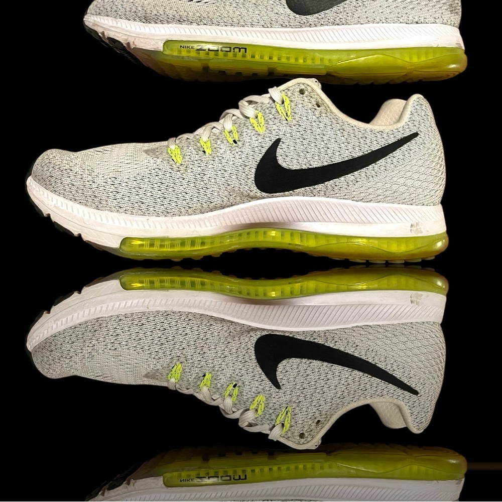 Nike Zoom All Out Running Shoes Black Grey and Neon Yellow Athletic Sneakers